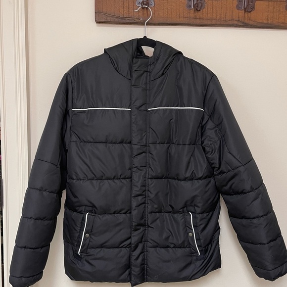 Swiss Tech: Unisex Kids Black Puffer Quilted Winter Coat, Size XXL (18) - Picture 1 of 13